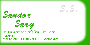 sandor sary business card